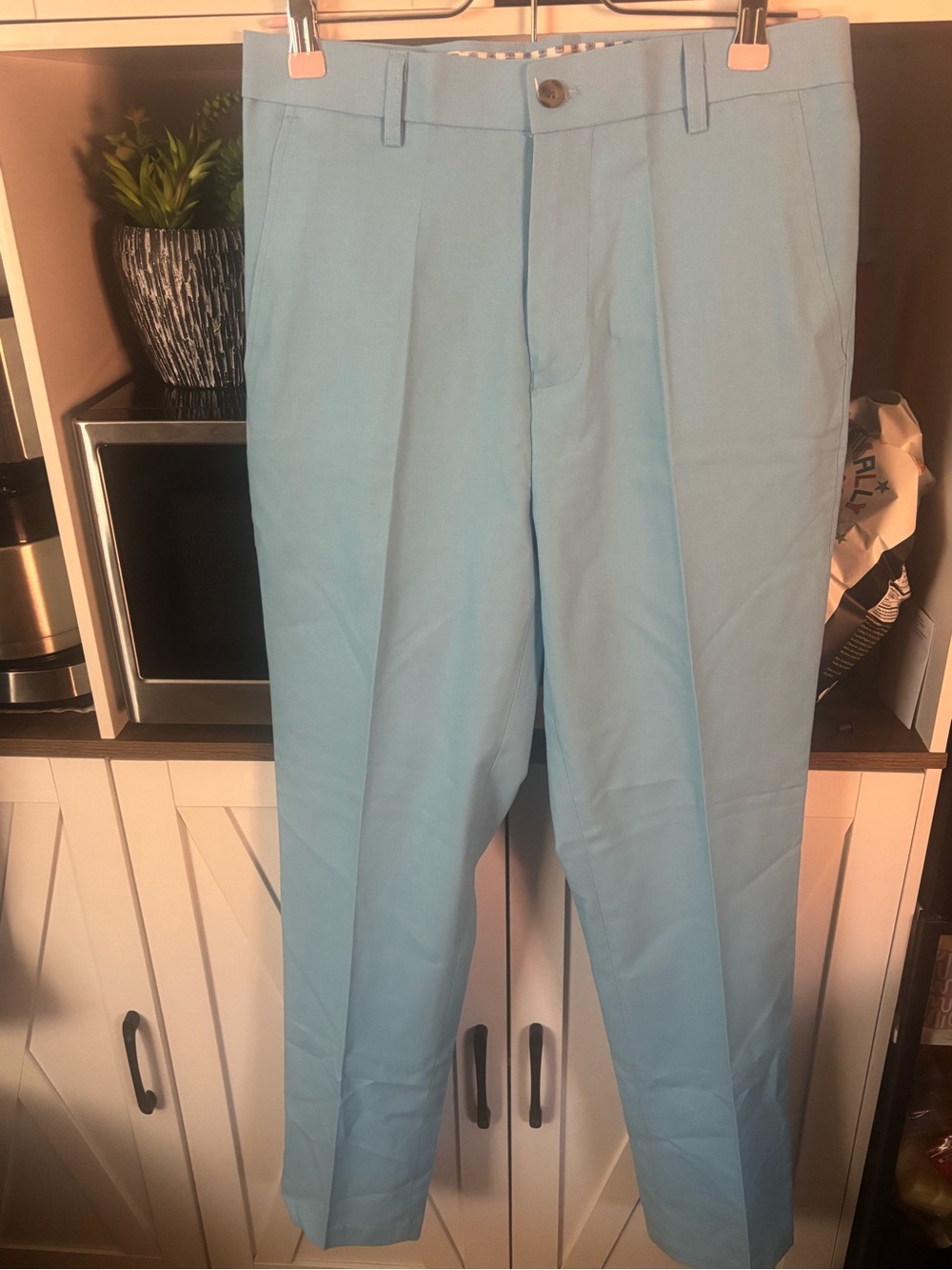 Men's Light Blue Dress Pants - Classic Pleated Trousers
